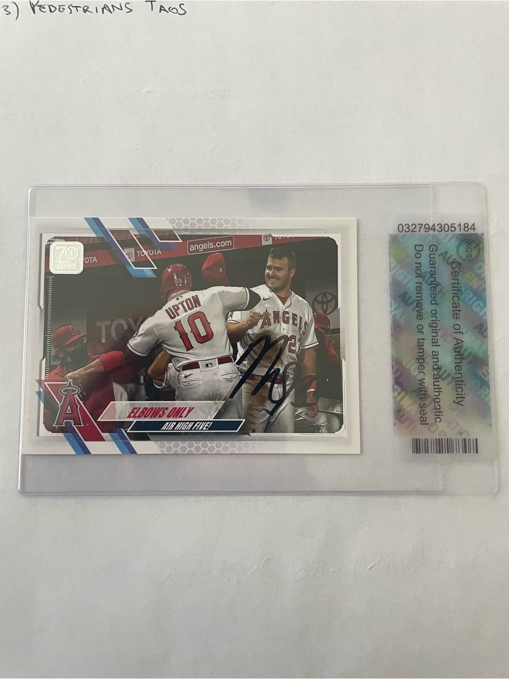 2021 Topps Mike Trout Autographed Baseball Card